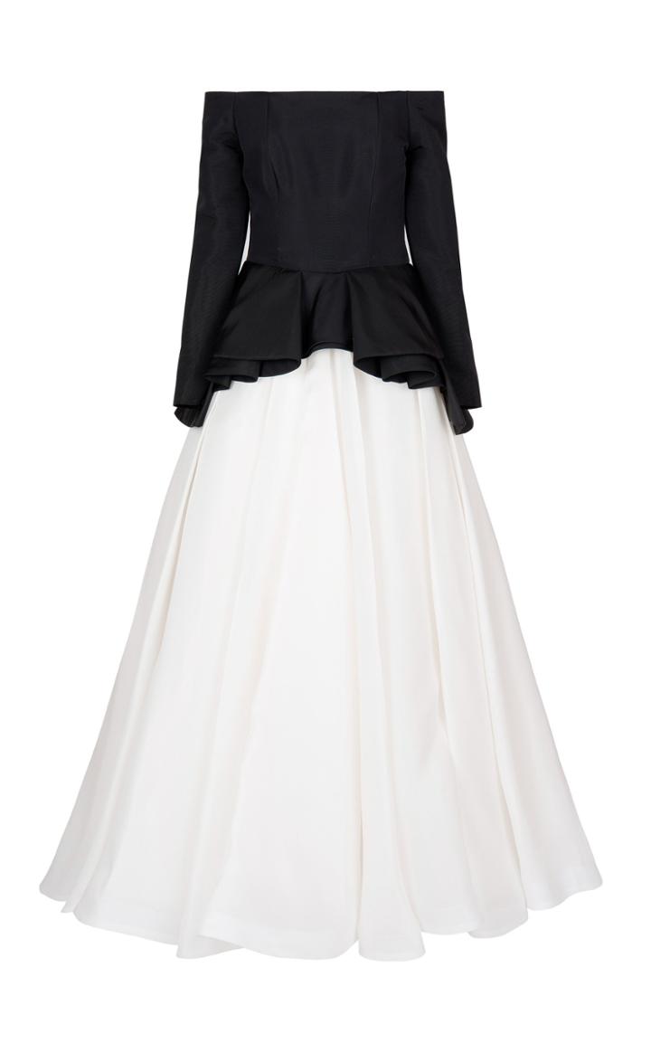 Bazza Alzouman Leliana Off The Shoulder Peplum Gown