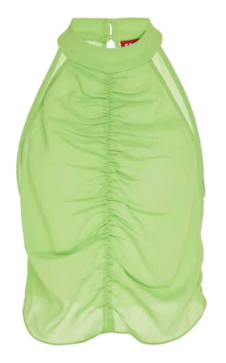Moda Operandi Staud Tahlia Ruched Gauze Halter Top Size: 00