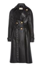 Alexandre Vauthier Double Breasted Leather Trench Coat