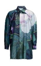 Lake Studio Collared Floral-print Silk Blouse