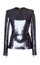 Balmain Long Sleeve Paillettes Top