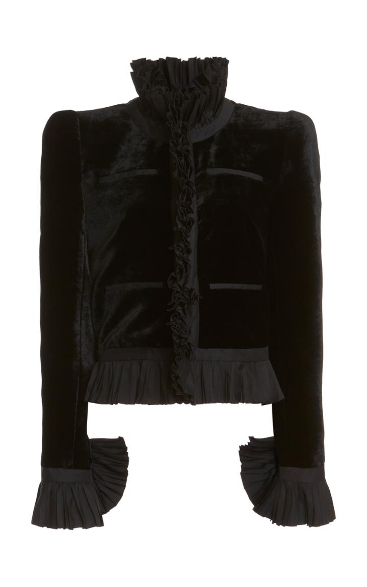 Moda Operandi Zuhair Murad Frilled Velvet Top