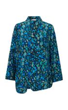 Ganni Oversized Floral-print Georgette Shirt