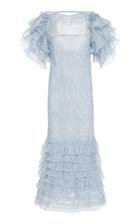 Luisa Beccaria Ruffles Tiered Organza And Georgette Midi Dress