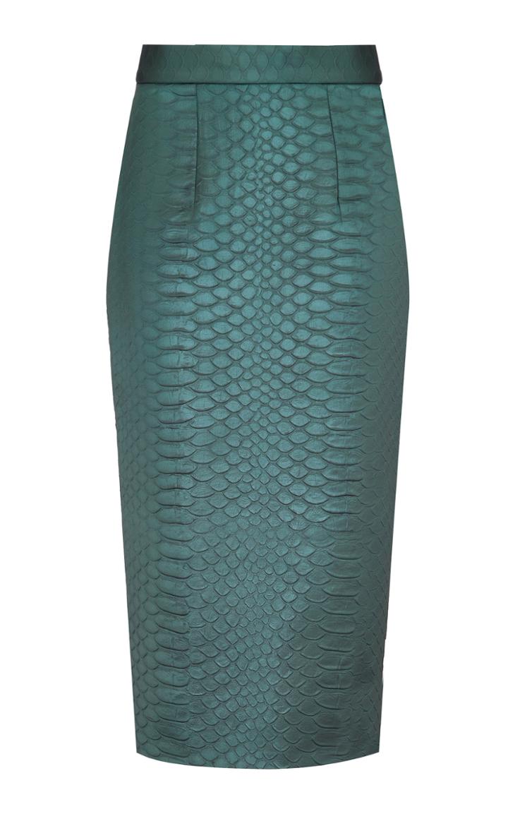Moda Operandi Safiyaa Teela Animal-effect Jacquard Pencil Skirt