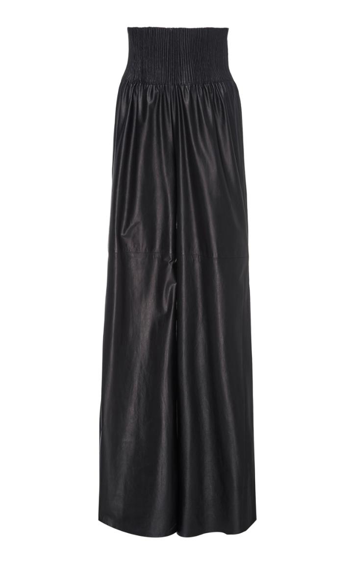 Cushnie Leather High-rise Wide-leg Pants