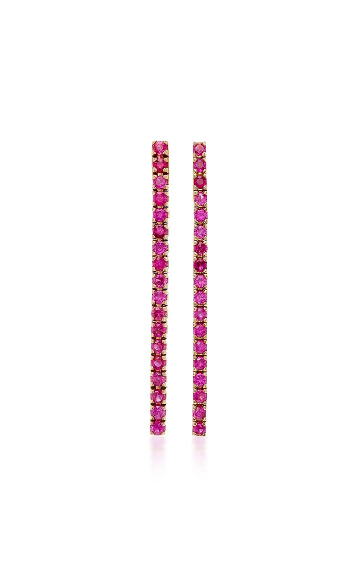 Claudia Oddi Ruby Bar Earrings