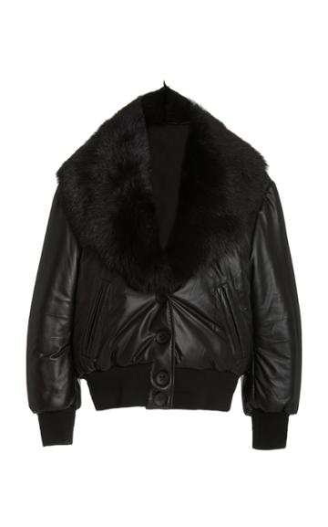Common Leisure Sundazed Shearling-trimmed Padded Leather Jacket