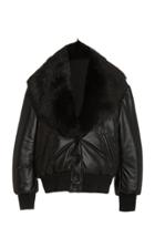 Common Leisure Sundazed Shearling-trimmed Padded Leather Jacket