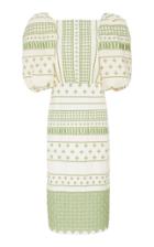Johanna Ortiz Pre-columbian Culture Embroidered Cotton-voile Midi Dres