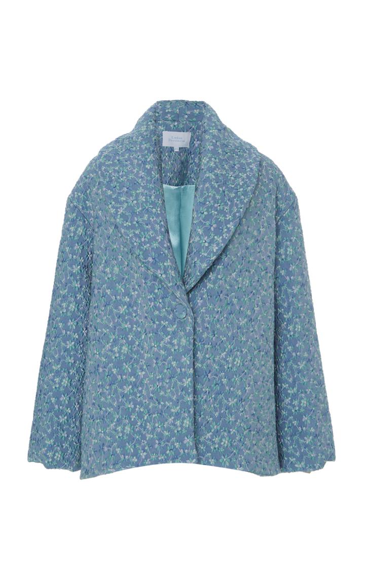 Luisa Beccaria Oversized Floral Jacquard Jacket
