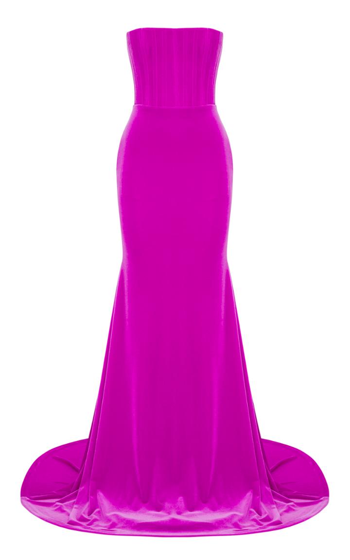 Alex Perry Payson Velvet Strapless Gown