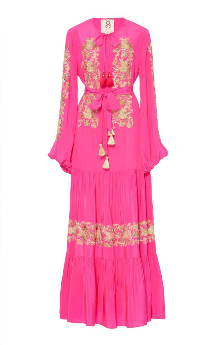 Figue Misty Embroidered Silk Gown