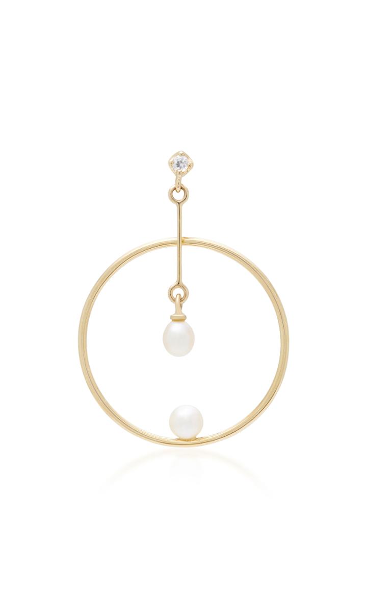 Anissa Kermiche M'o Exclusive 14k White Gold Pearl And Sapphire Earring