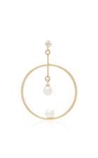 Anissa Kermiche M'o Exclusive 14k White Gold Pearl And Sapphire Earring