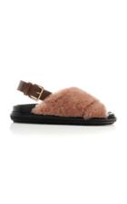 Marni Fussbett Fur And Leather Slingback Sandals
