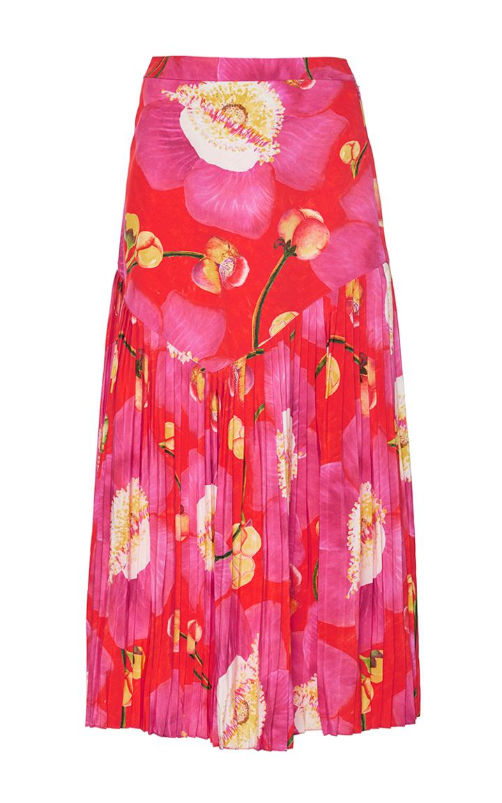 Isolda Leticia Pleated Midi Skirt