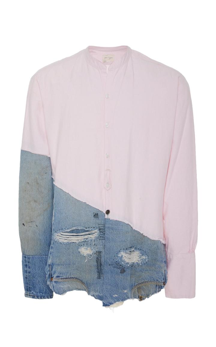 Greg Lauren Paneled Cotton Shirt