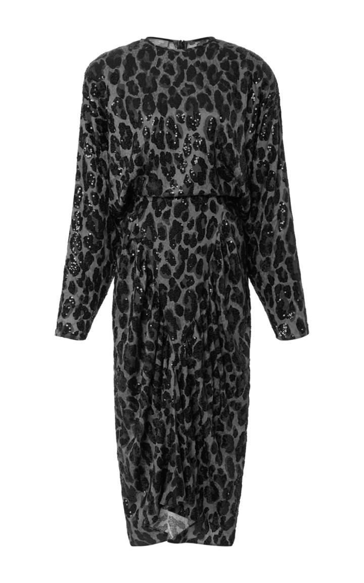 Michael Kors Collection Embroidered Gathered Front Dress