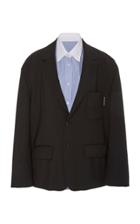 Alexander Wang Shirt-paneled Wool And Mohair-blend Blazer
