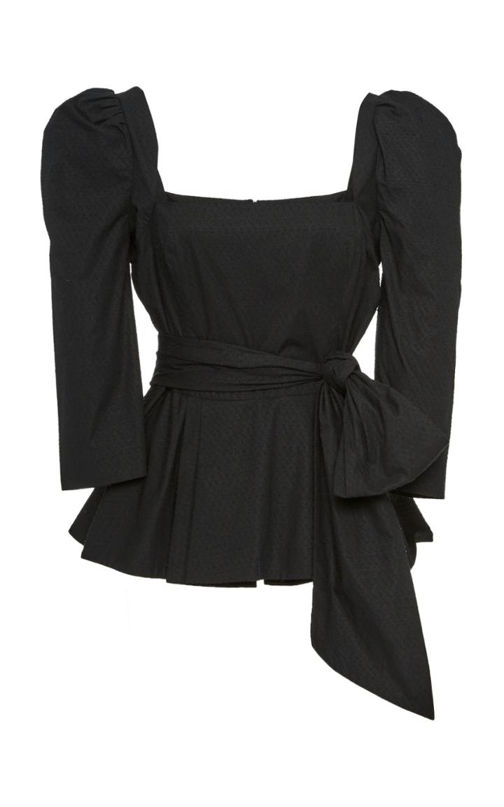 Moda Operandi Cara Cara Lauren Cotton-poplin Tie-front Blouse Size: 0
