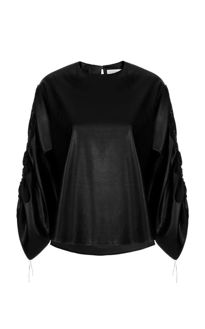 Mykke Hofmann Lea Ruched Cotton Poplin Top