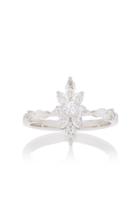 Yeprem Marquis Cluster 18k White And Diamond Ring