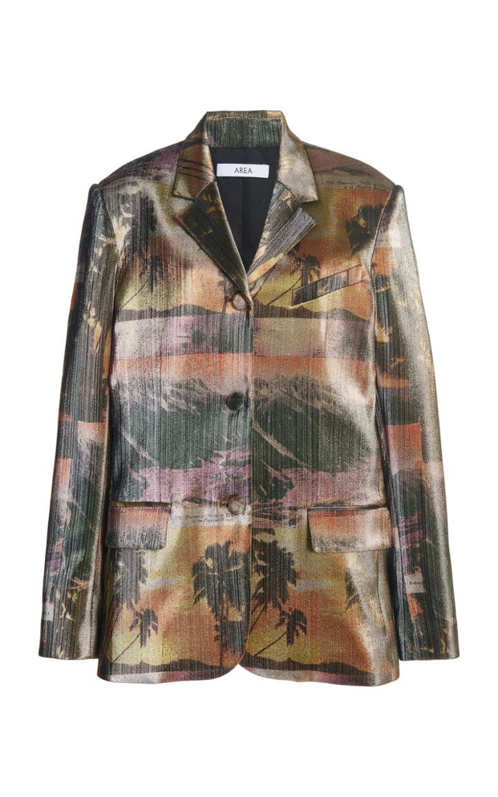 Moda Operandi Area Printed Satin Blazer