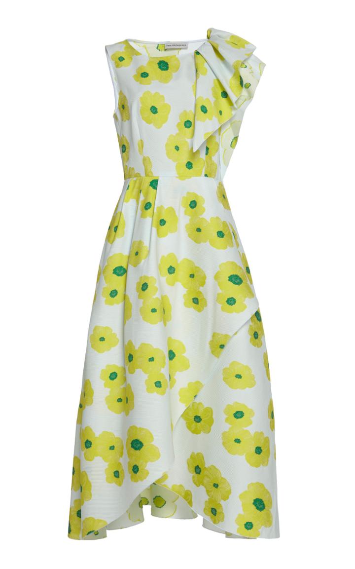 Vika Gazinskaya Asymmetric Wing-detail Jacquard Midi Dress