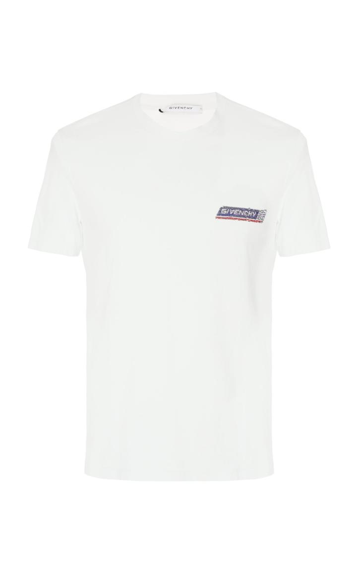 Givenchy Sequined Logo-printed Cotton-jersey T-shirt