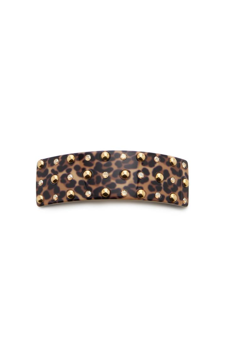 Mc Davidian Embellished Leopard-print Acetate Hairclip