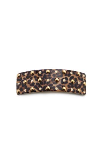Mc Davidian Embellished Leopard-print Acetate Hairclip