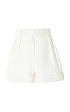Moda Operandi Valentino Cuffed High-rise Leather Mini Shorts Size: 40