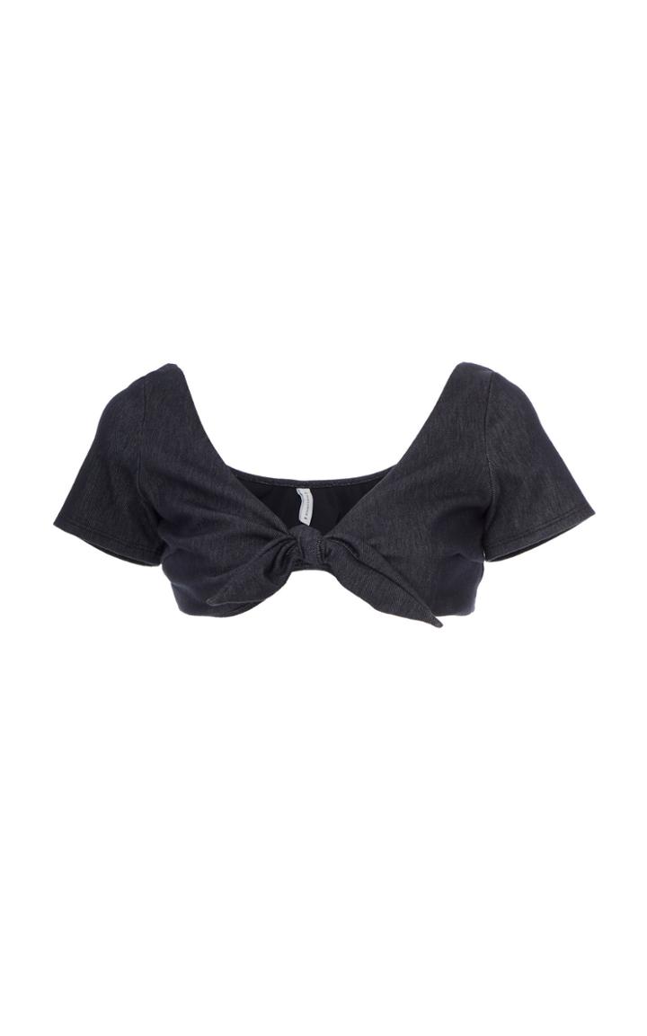 Solid & Striped Vanessa Knotted Denim Bikini Top