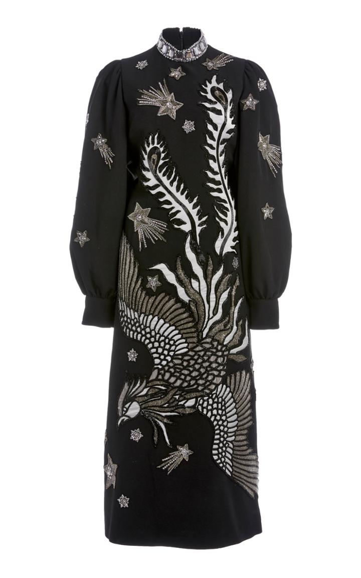 Moda Operandi Andrew Gn Embroidered Cady Midi Dress