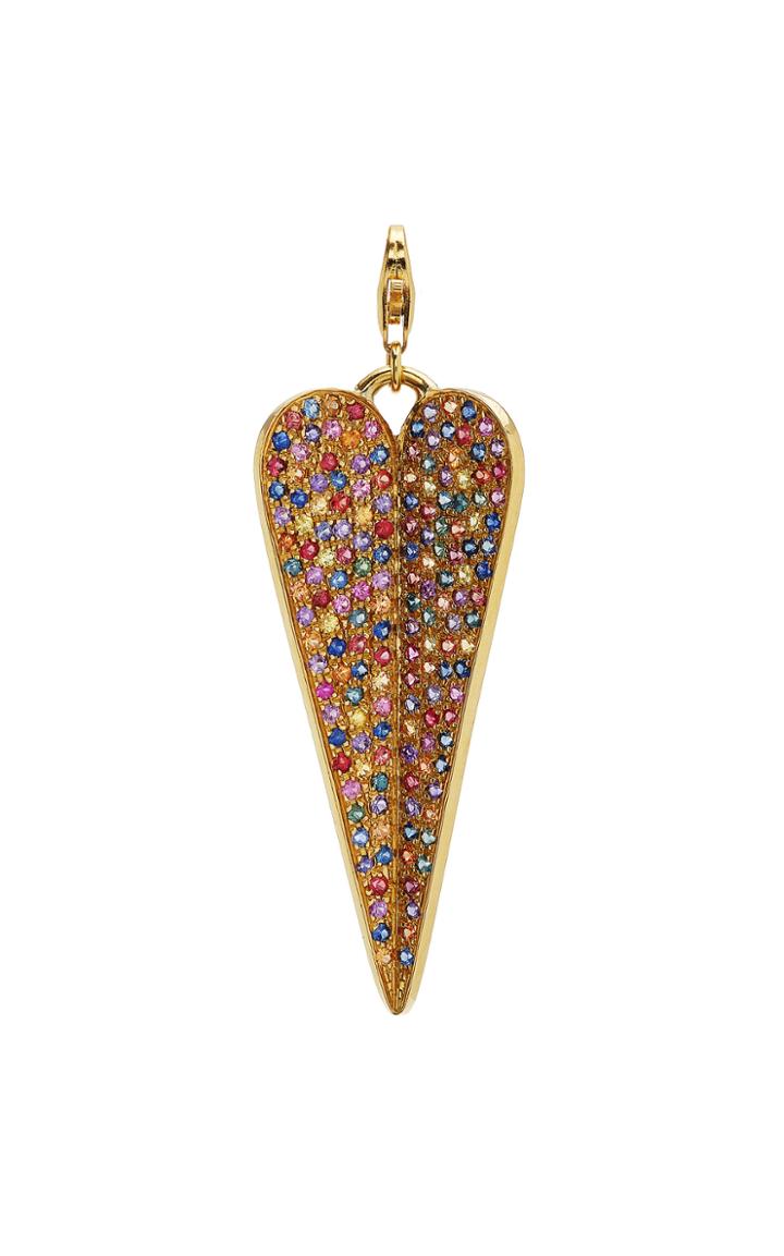 Moda Operandi Elena Votsi 18k Yellow Gold Rainbow Sapphire Eros Folded Heart Charm