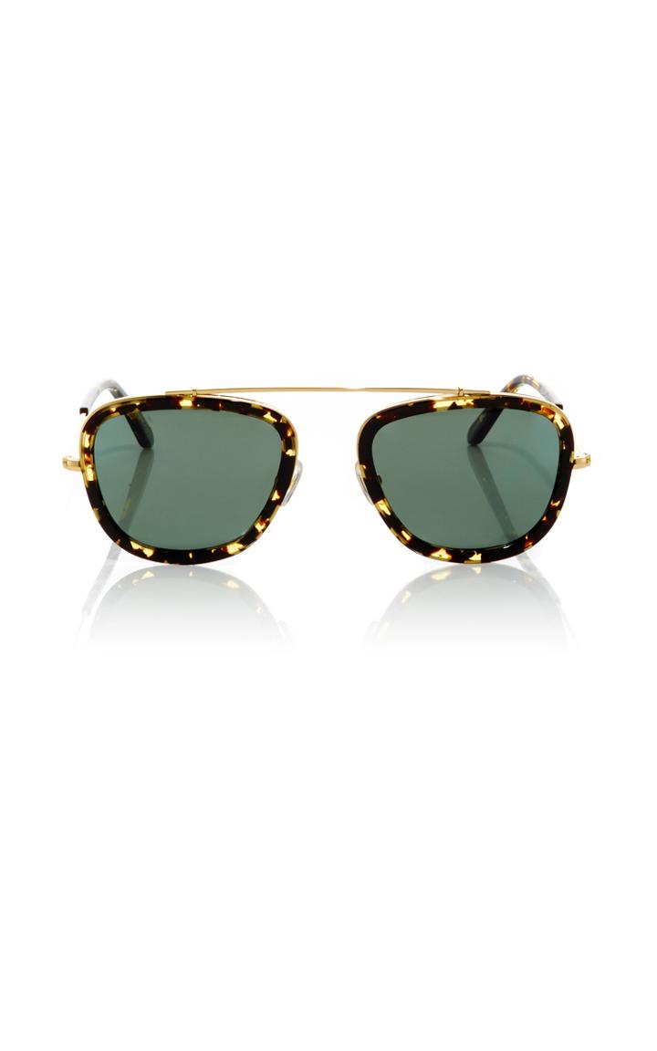 Krewe Huey Zulu Square-frame Acetate And Metal Sunglasses