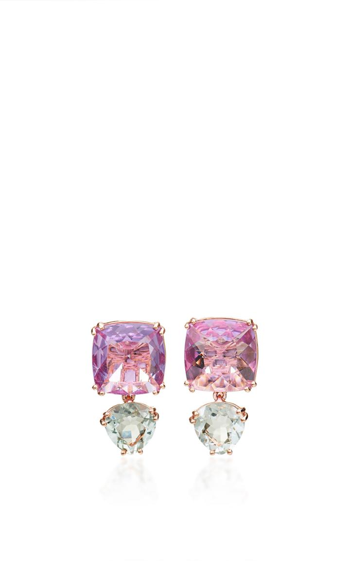 Alasia Anemoni Earrings With Amethyst And Green Garnet