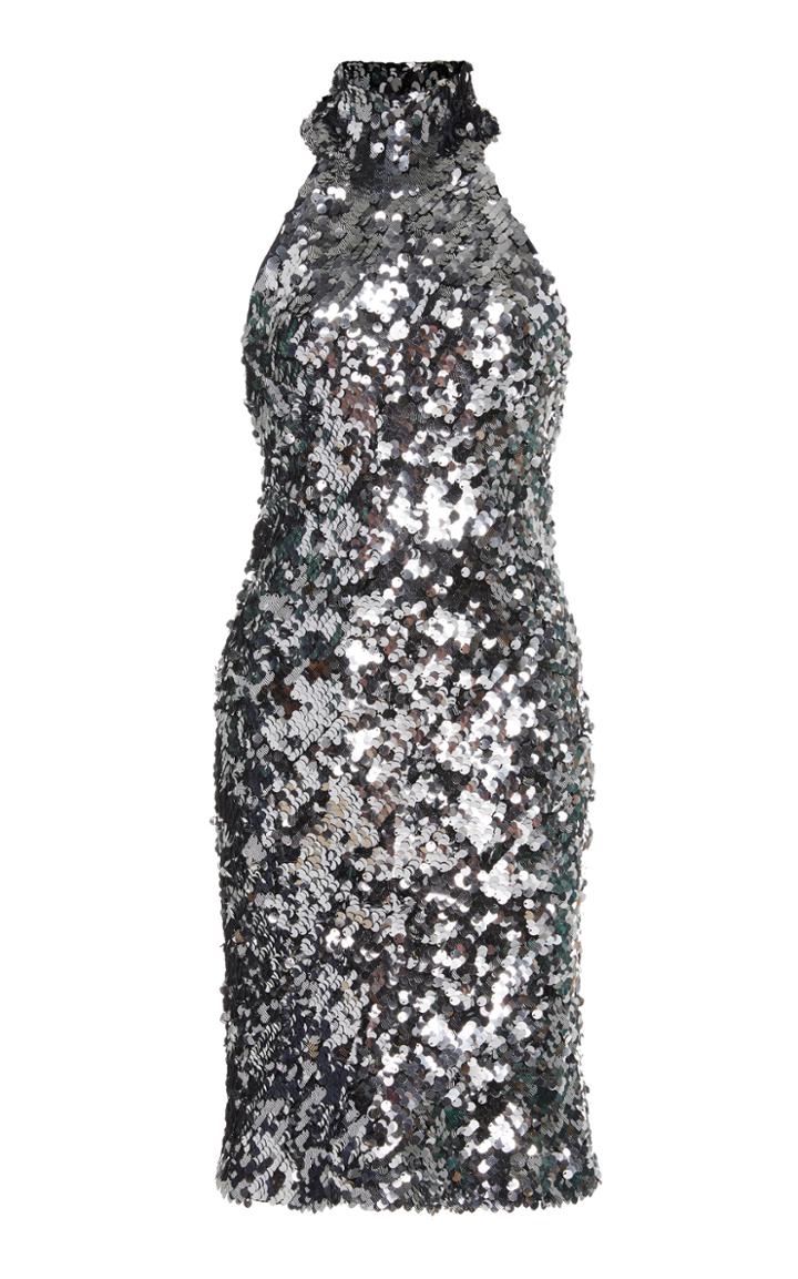 Galvan Gemma Sequin-embellished Jersey Mini Dress