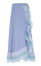 Luisa Beccaria Ruffled Cotton-blend Maxi Skirt