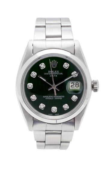 Vintage Watches Rolex Date Green Pearlized Diamond Dial