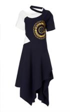Monse Striped Jersey Deconstructed Tee Dress