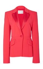 Carolina Herrera Satin-trimmed Cady Blazer