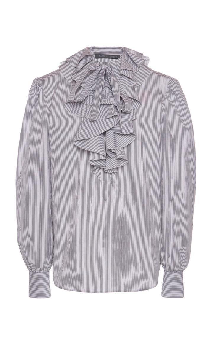 Moda Operandi Alberta Ferretti Striped Cotton Blouse