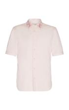 Alexander Mcqueen Floral-embroidered Cotton-poplin Shirt Size: 15