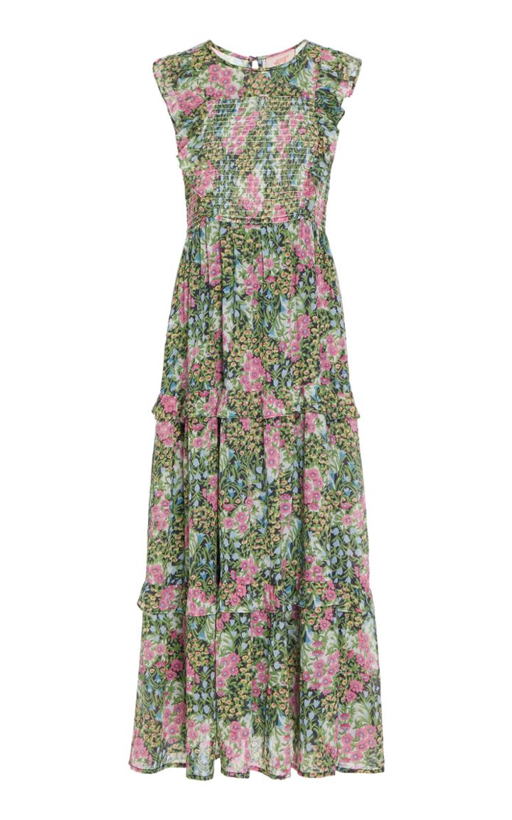 Banjanan Iris Smocked Cotton Midi Dress