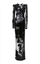 Naeem Khan Sequined Long Sleeve Gown