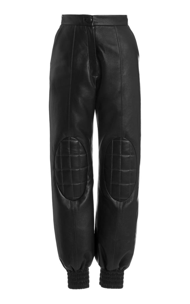 Moda Operandi Matriel Quilted-knee Faux Leather Pants