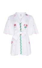 Gl Hrgel Floral Bell Sleeve Linen Top