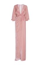 Costarellos Embroidered Velvet Gown